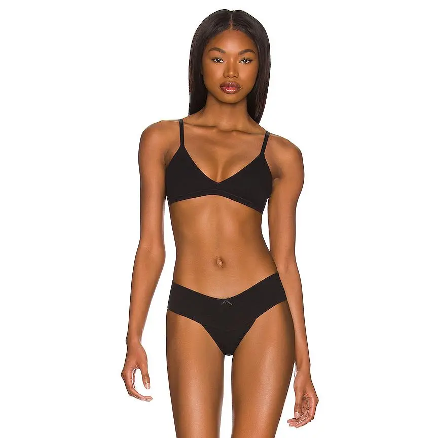 eberjey Pima Stretch Cotton Bralette in Black