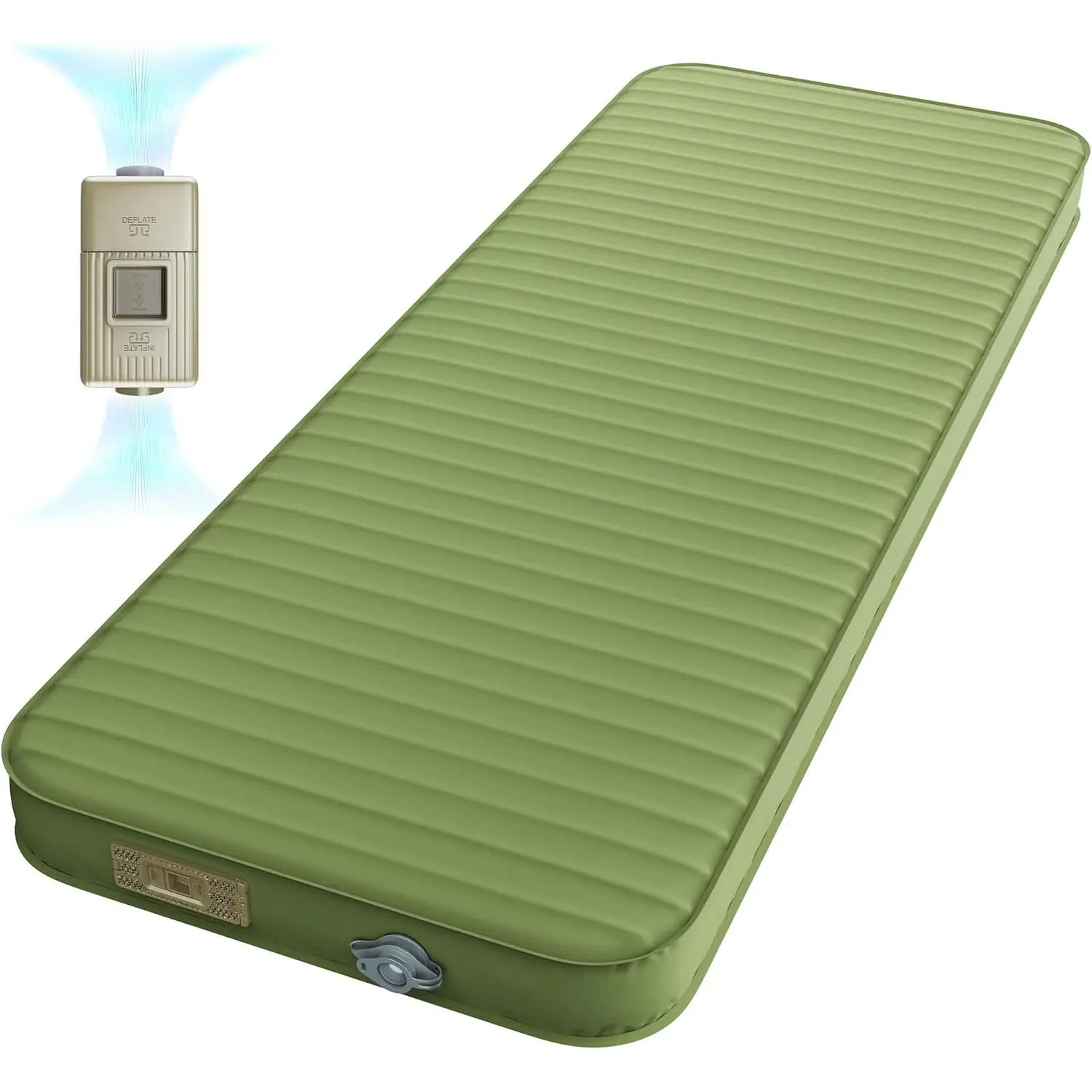 Camping Sleeping Pad, 4" Ultra-Thick Memory Foam Camping Mat with Built-in Electric Pump, 9.5 R-Value Insulated Self Inflating Air Mattress Sleeping Pads for Car Travel Tent Essentials
