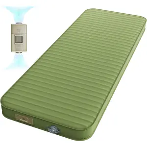 Camping Sleeping Pad, 4" Ultra-Thick Memory Foam Camping Mat with Built-in Electric Pump, 9.5 R-Value Insulated Self Inflating Air Mattress Sleeping Pads for Car Travel Tent Essentials