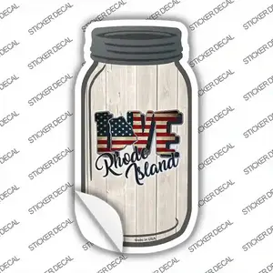 Love Rhode Island Silhouette Novelty Mason Jar Sticker Decal