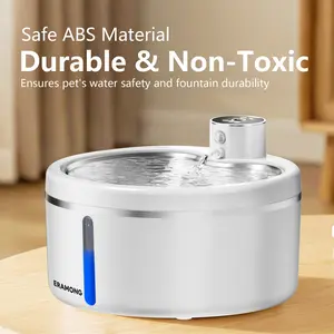 2.5L Wireless Cat Water Fountain, Smart Pet Drinking Fountain with Motion Sensor, Automatic Circulation Filter, 4000mAh USB Rechargeable Ultra-Quiet Pump for Indoor Cats, Automatic Water Feeder