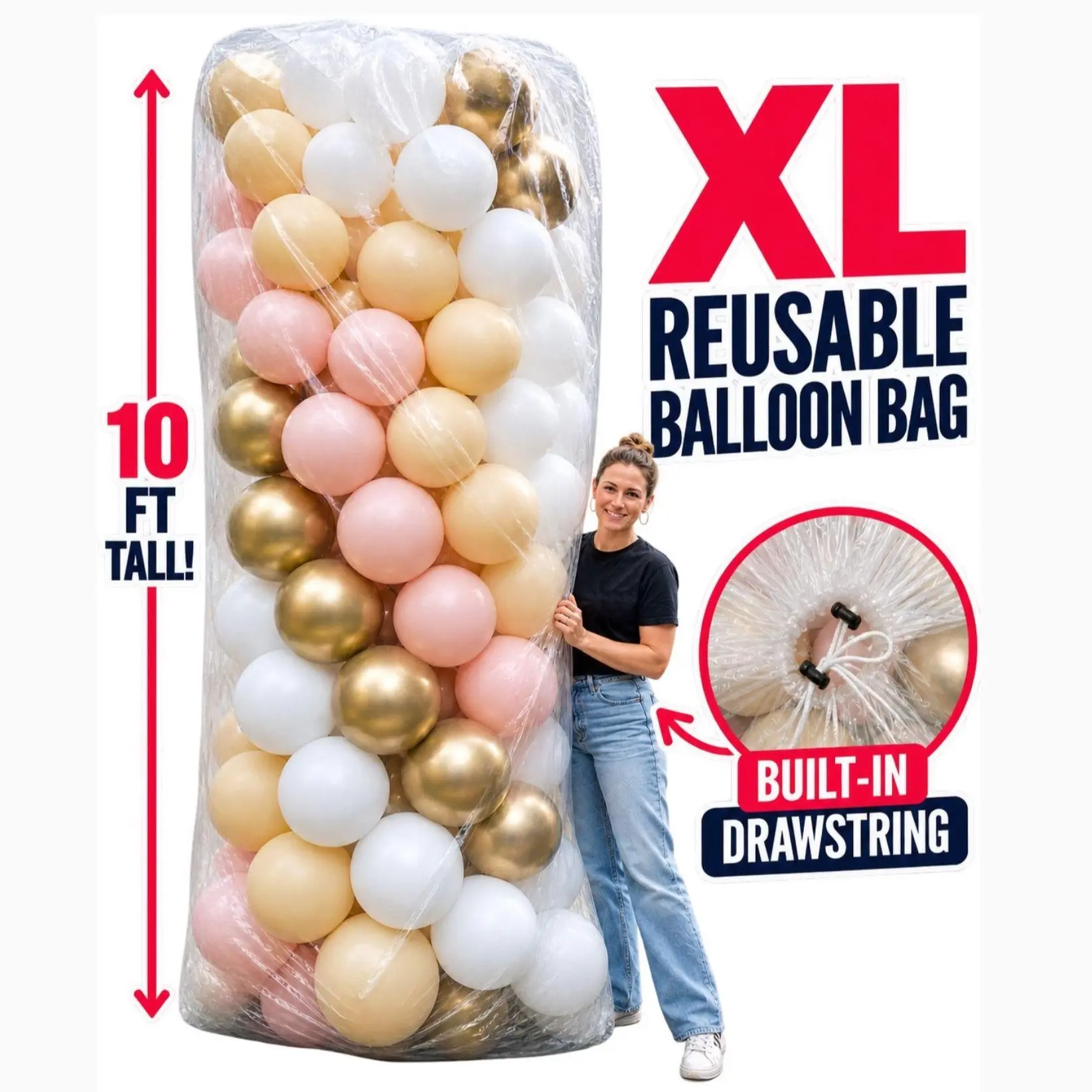 Giant XL Balloon Bag I Transport balloons quick and easy Lightweight