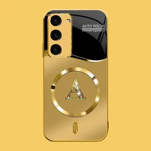 Suitable for [Galaxy S22+ 5g] high-end MagSafe phone case，Choose from any of the 26 letters， The pattern features a printed effect and is not 3D-dimensional YM99