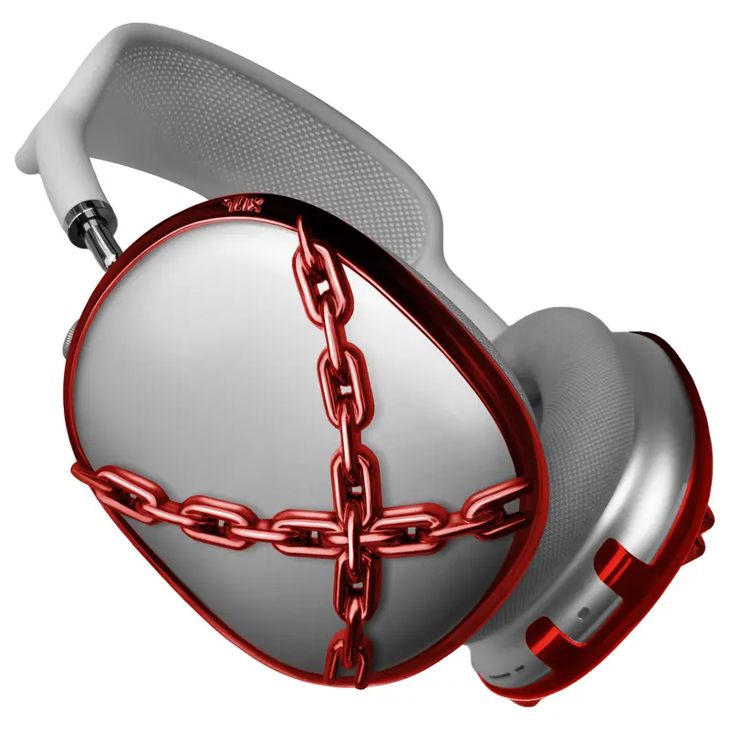 qlix Silver Chains Frames for AirPods Max 1 & 2, Durable