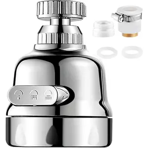 Kitchen Faucet Head Replacement, 360° Faucet Extender 3 Mode Adjustable Kitchen Faucet Spray Universal Aluminum Adapter Anti -Splash Kitchen Sink Accessories