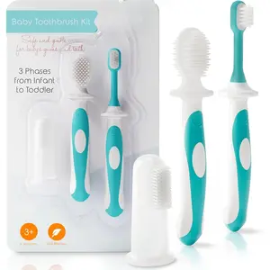 Cherish Baby Care Toddler Toothbrushes 1-2 Years (4-Pack) - BPA-Free & Safety-Tested Kids Toothbrush Kit, Designed by a Pediatric Dentist, Soft-Grip Toothbrush for Kids, My First Toothbrush Set