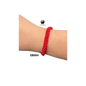 Evil Eye Handmade Bracelet EB004 - Red Color Symbolizing Energy & Life - Adjustable Length 4-8 Inches - Slip Knot Closure - Waterproof & Durable Nylon String