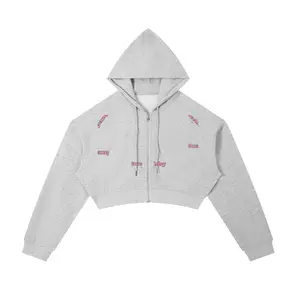 Essential Cropped Zip-Up Hoodie
