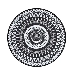 Outdoor 5' Round Foldable Reversible Rug