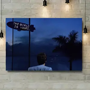 Scarface "The World Is Yours" Statue Art Poster - Inspirational Gangster Decor