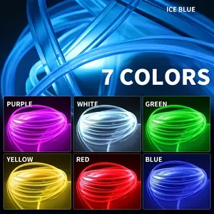 Seven-Color LED Car Interior Atmosphere Light Strip, Car LED Lights, RGB Neon Fiber Optic Dashboard Lighting USB Driver, Enhance Your Vehicle's Ambiance, Car Lighting Accessories