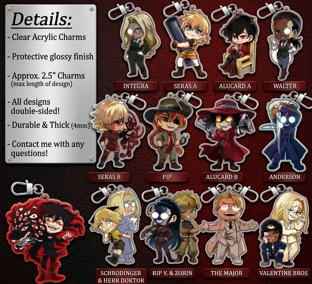 Hellsing Fanmade Acrylic Keychain!,  Perfect Gift for Fans & Collectors
