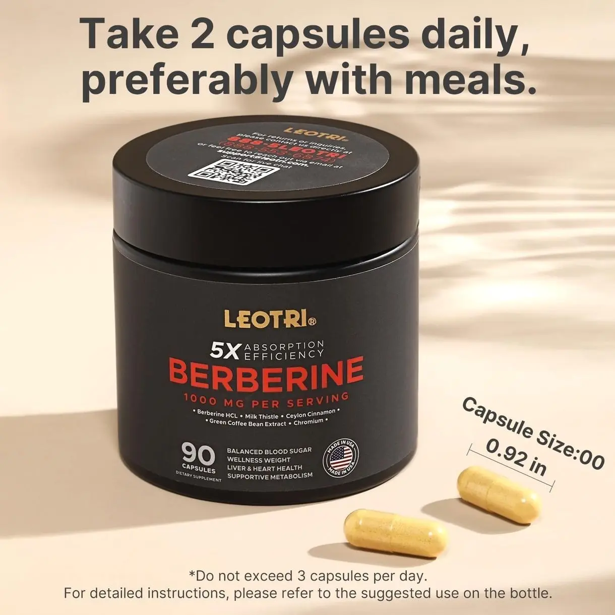 Berberine 1000mg with Ceylon Cinnamon, Chromium & Milk Thistle  GLP-1  Glucose & Metabolic Support Supplement  90 Capsules, Made in USA - TikTok  Shop
