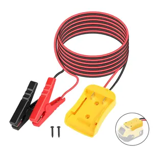 Jumper Cables for Car with Adapter Compatible with DeWalt 20V Batteries, Silicone wire 12AWG 6FT Automotive Booster Cables for Jump Starting Car Using Tool Battery, Temperature resistance 392℉(200℃) Truck Vehicle