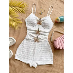 Women's Starfish Cutout Sexy Bodysuit, One-Piece Swimsuit for Beach Vacation, Strappy Bodysuit for Beach and Spa women's swimsuits