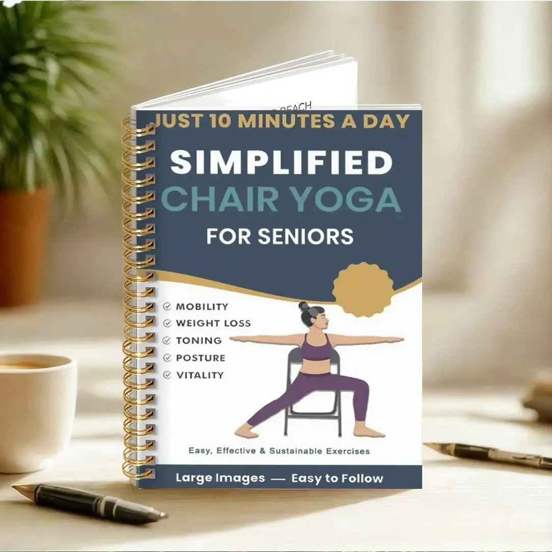 1pc Chair Yoga for Seniors, Beginners & Office Workers Notebook - Workout Notebook with Spiral Binding, Home Gym, Weight Loss, Posture, Toning & Vitality Exercises - Illustrated Chair Yoga Guide Journal,  Fitness Enthusiasts Notepad 5.5x8.3in
