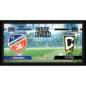 FC Cincinnati vs. Columbus Crew Framed 10" x 20" House Divided Collage - Fanatics Authentic Certified