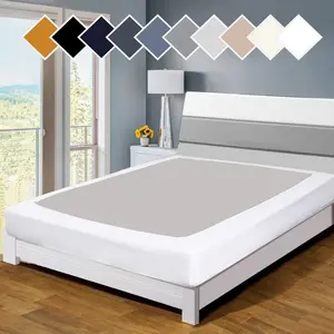 Premium Bed Box Spring Cover, Twin/Twin XL Size, Updated Bed Skirt, Mattress Protector Encasement, White