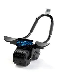 2024 New Ab Roller Wheel with Timer & Knee Mat,Automatic Rebound Abdominal Wheel with Elbow Support Ab Workout Equipment for Strengthening Core Muscles Abs Exercise Roller for Women Men