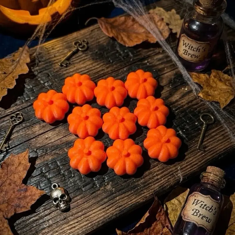10 Pack Mini 3D Printed Pumpkins – Fall Decor Halloween Party Table Decorations