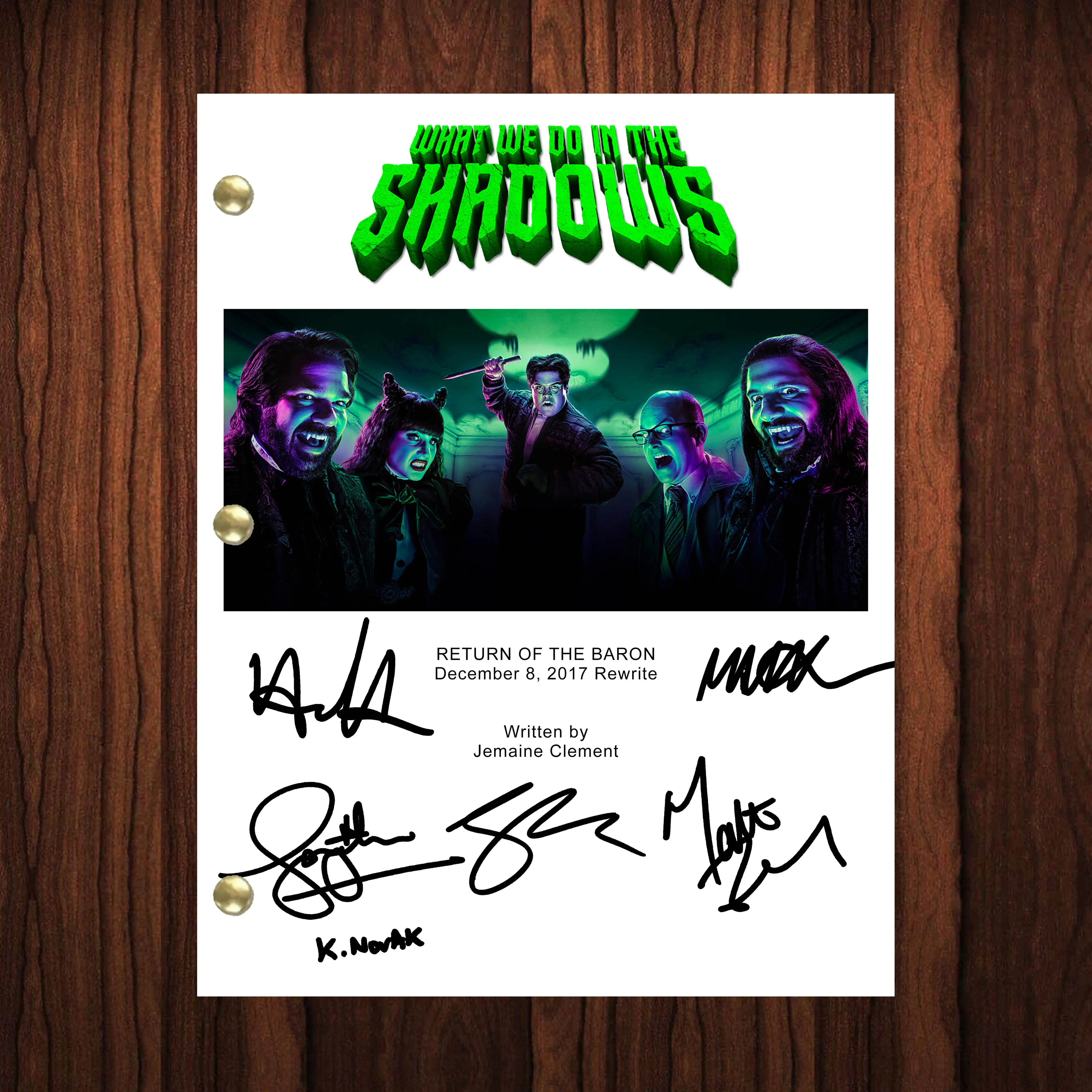 What We Do In The Shadows TV Show Script Signed Autographed Pilot Episode Full Script Screenplay Kayvan Novak  Natasia Demetriou