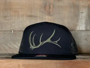 Flat Bill bull elk shed (snap back hat) embroidered