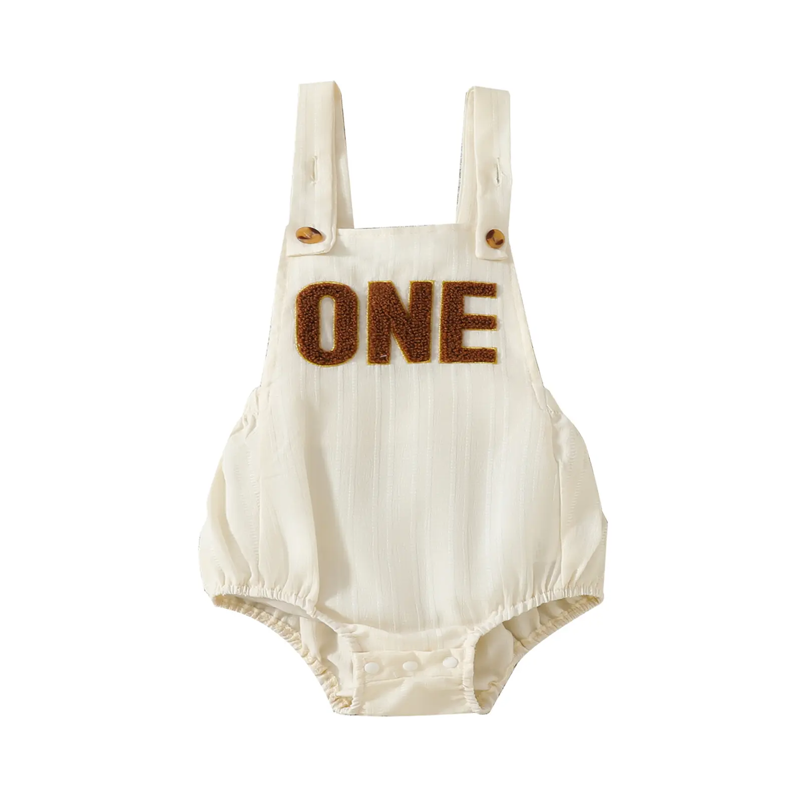Baby Boy Girl 1st Birthday Outfit Sleeveless Backless 1 Year Old Overalls Cake Smash Romper for First Birthday Summer