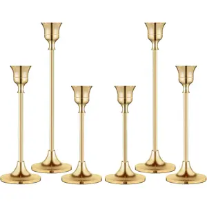 Candlestick Holders,Taper Candle Holder for Candlesticks Gold Brass Vintage Candle Stick Candle Holders Candelabra Candle Holder for Fireplace Party Dining Home