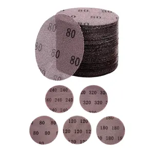 fathersdaygift VEVOR 5-inch Mesh Abrasive Sanding Discs 50PCS, Grit 80/120/180/240/320 Assorted Anti-Clogging Ceramic Mesh Sandpapers, Hook-and-Loop Sanding Discs for Metal Wood Plaster, Car Body, Paint Removal