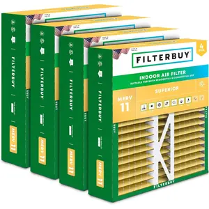 Filterbuy 16x22x5 Air Filter (4-Pack), Pleated MERV 11 Allergen Defense HVAC AC Furnace Air Filters for Amana, Coleman, Goodman, York, and More