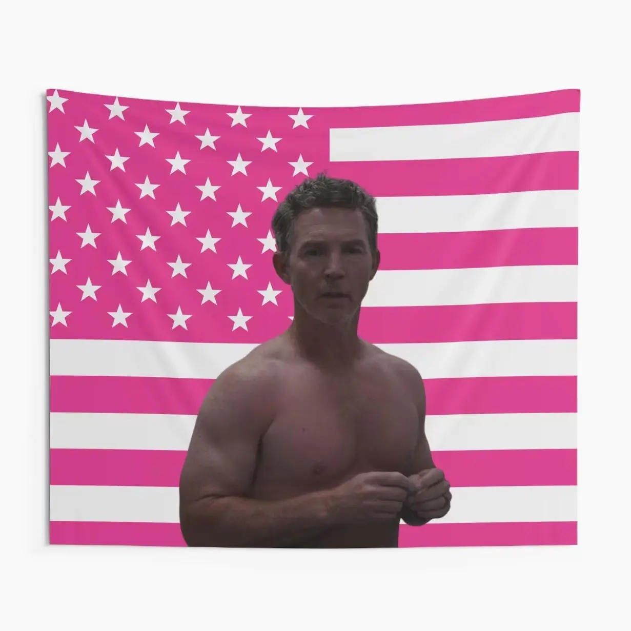 Dr. Jack Abbot Shirtless Pink Flag Indoor Wall Tapestries