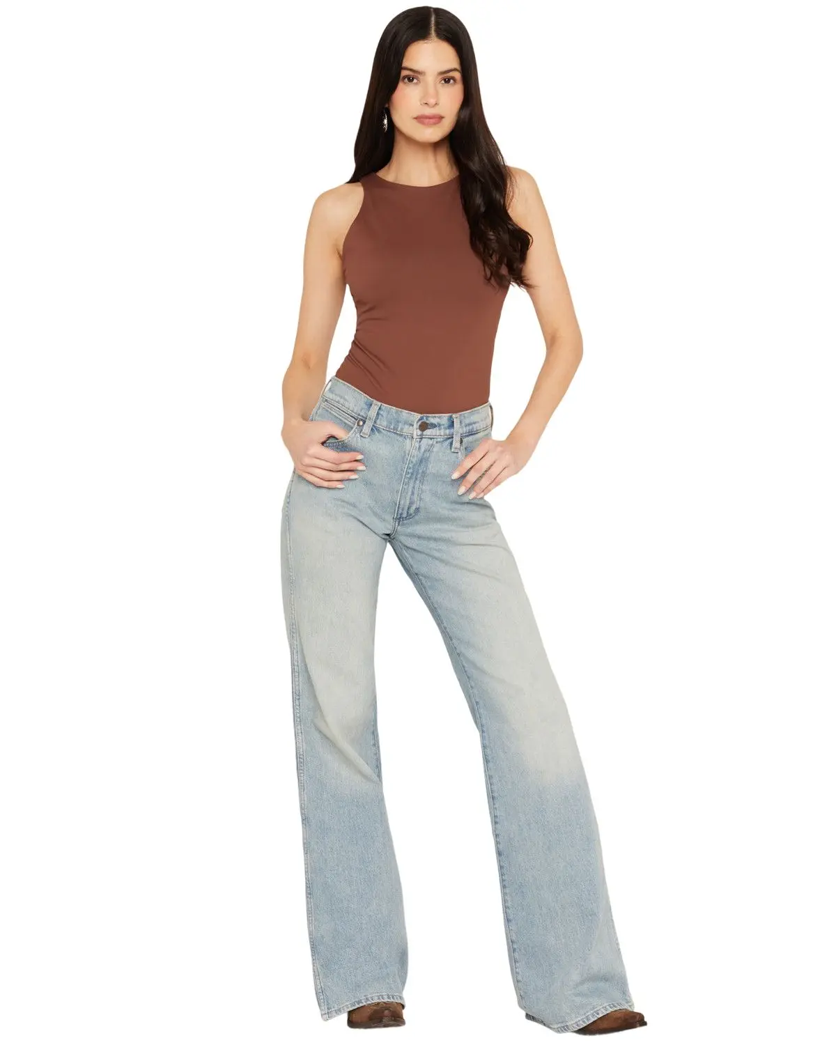 Wrangler Women's Women'S High Rise Light Wash 70'S Flare Stretch Denim - 112378550