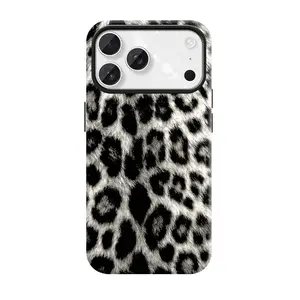 Into the Wild Leopard Case Gift for Girls Shockproof Protective Phone Case for iPhone 17 ProMax 17Air 16Pro 15 14 White Grey Leopard Print Stylish Chic Design leopard pattern cover affordable anti-fall vintage phonecase