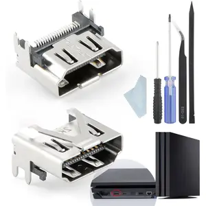2 count for PS4 Slim /PS4 Pro HDMI Port Replacement for   4 Slim PS4 Pro Socket Jack Interface Connector Console Accessories Parts with Repair Kit