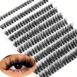 Mixed Length Individual False Eyelashes, 200pcs/set Thick & Thin Separated False Eyelashes, Individual Lashes, Fluffy Cat Eye Faux Cluster Lashes, Bold Separated Lashes