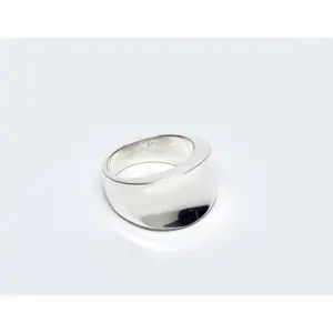 Silver Concave Tapered Ring