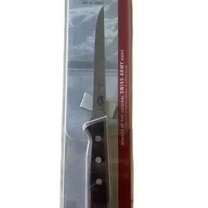 6” straight blade boning knife. For everyday home use or butchery.  Knives of the highest quality, stainless steel, sharp blade, rosewood handle.