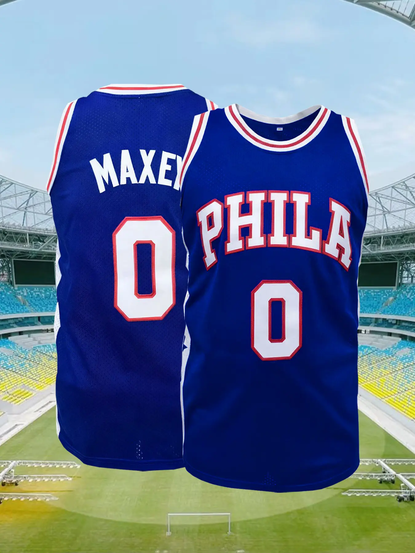 Men's Philadelphia #77 Basketball Jersey, Embroidered Letters and Number Loose Breathable Tank Top, Athletic Active Tops, Gym Workout Tops, Gym Athletic Clothes, Athletic Training Apparel, Unisex, All Seasons