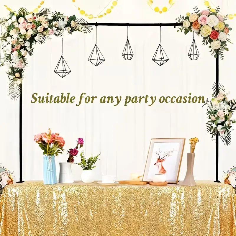 Sturdy Adjustable Metal Table Arch Frame With Clips Portable Desktop Decor Rack For Wedding Birthday Holiday Party Table Setting Easy Use Decor Party Decor Supplies