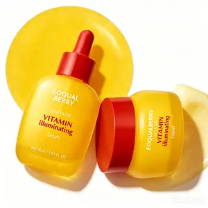 2pcsEQQUALBERRY Vitamin Brightening Serum Set -Vitamin Cand Niacinamide I Targets Dark Spots ICeramidesStrengthen Skin Barrier I Radiant, LightweightHydration