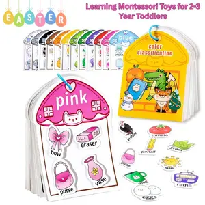 Learning Montessori Toys for 2-3 Year Toddlers – Color Sorting & Matching, Sensory & Fine Motor Skill Games, Problem Solving Preschool Activities, Easter Gift