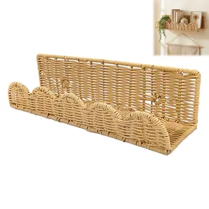 Sectoral Rattan Wall-Mounted Basket, Living Room Bedroom Bathroom Wall Decor, Stylish and Functional Storage Solution, Durable and Aesthetic Design