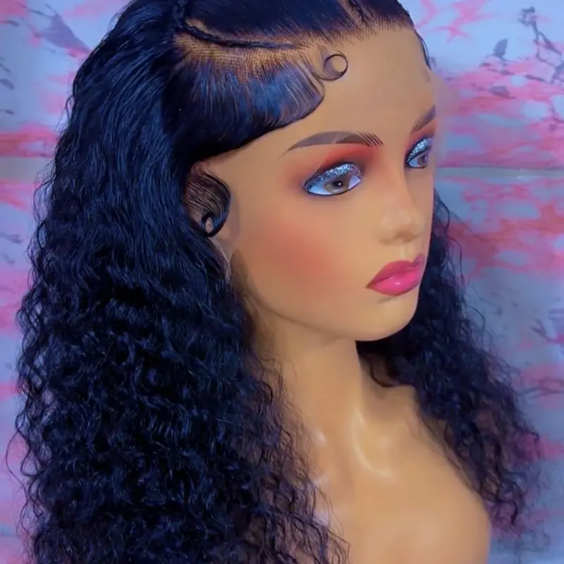 22inch Wear and Go Glueless Wigs Human Hair Pre Plucked Pre Cut Lace Front Wigs for Black Women 210 Density Water Wave Wig Human Hair Curly Wig .