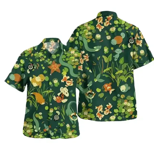 2026 Hot Hawaiian Fresh Summer, PKM Hawaiian Shirt Short Sleeves  Tropical Anime Aloha Shirt