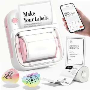 Portable Inkless Label Printer, Wireless Thermal Label Printer for Small Businesses, Offices, Home Address Printing, Includes 1 Roll 40-20mm Labels