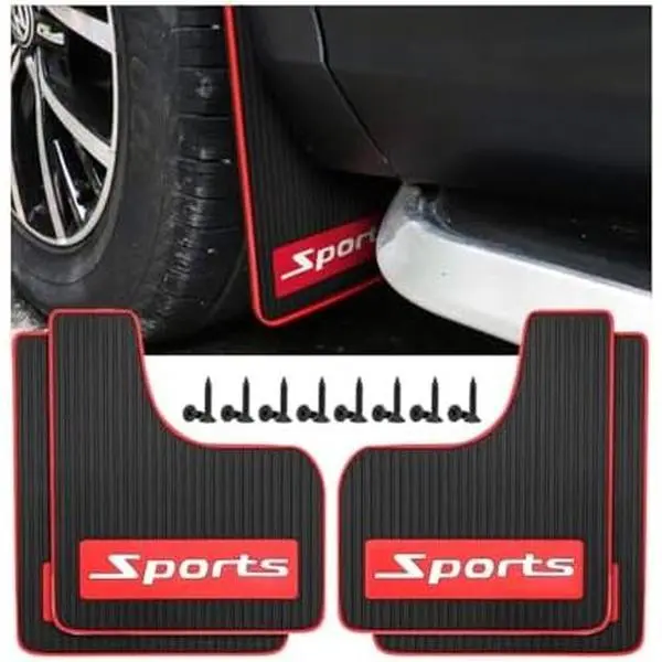 Car Mud Flaps, 4PCS Soft Flexible Bendable Rubber Vehicle Mudguard Splash Guard with Hardware Tool, Auto Exterior Protection Accessories for Front & Rear, Universal for Most Sedans (Sports)