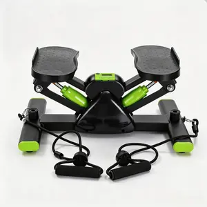 Compact Home Fitness Stepper with Resistance Bands, Hydraulic Mini Step Machine, Quiet Indoor Stair Stepper for Small Spaces & Apartments