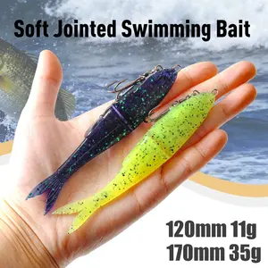 1PC Multi-Joint Fish-like Soft Lure, Sinking PVC Soft Bait, 4.72/6.69in 0.39/1.23oz Durable & Tear-Resistant, High-Quality PVC Material, Realistic Swimming Action, Sharp Hook Suitable For  Bass, Trout, Pike, Perfect Fishing Gift