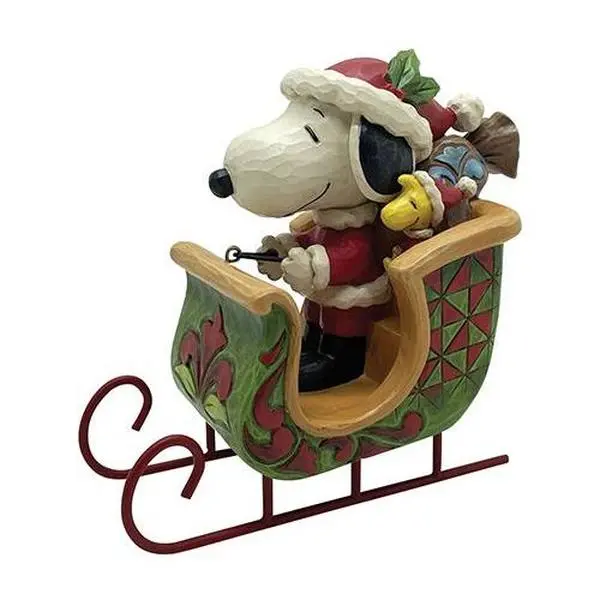 Peanuts by Jim Shore Snoopy & Woodstock in Sleigh