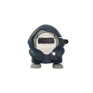 Cubic Sweatshirt Shark Headphone Case, Silicone Headphone Case